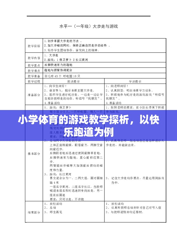 快樂跑道，小學(xué)體育游戲教學(xué)的實(shí)踐與探索