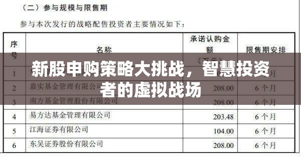 新股申購策略大挑戰(zhàn)，智慧投資者的虛擬戰(zhàn)場