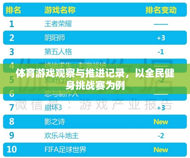 全民健身挑戰(zhàn)賽，體育游戲觀察與推進(jìn)記錄