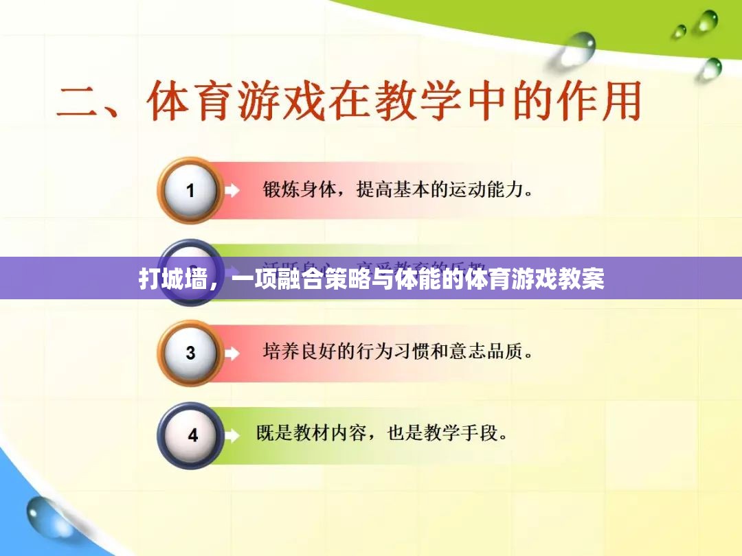 打城墻，一項(xiàng)融合策略與體能的體育游戲教案