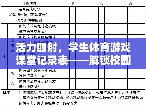 解鎖校園運動無限可能，活力四射的學生體育游戲課堂記錄