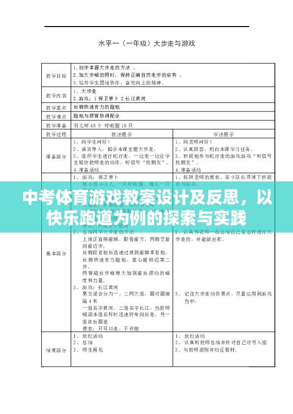 快樂(lè)跑道，中考體育游戲教案的探索與實(shí)踐與反思