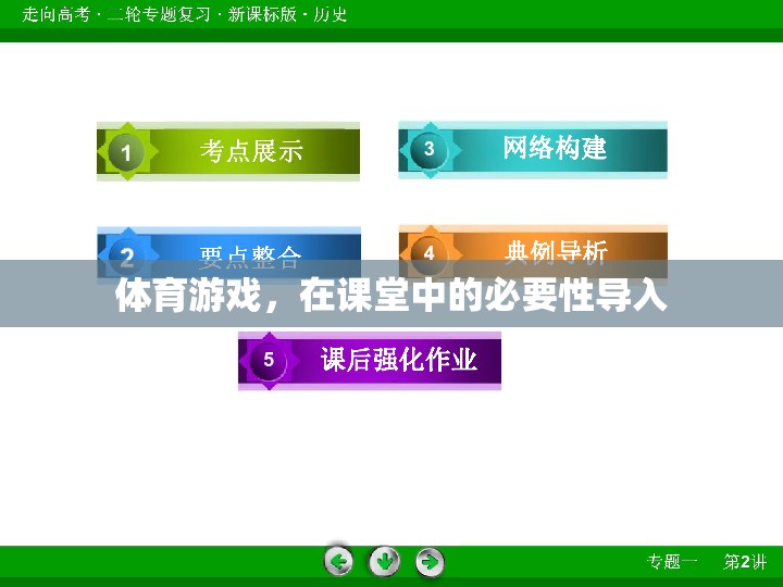 體育游戲，在課堂中的必要性導(dǎo)入與教育價(jià)值