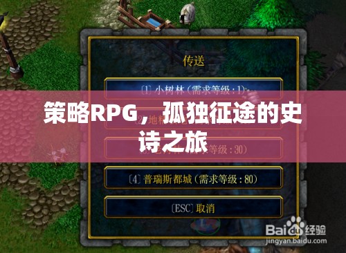 策略RPG，孤獨(dú)征途的史詩(shī)之旅