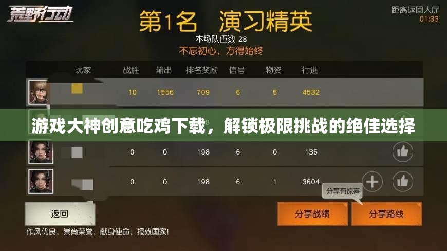 解鎖極限挑戰(zhàn)，游戲大神創(chuàng)意吃雞下載的絕佳選擇
