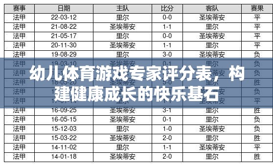 幼兒體育游戲?qū)＜以u分表，打造健康成長的快樂基石