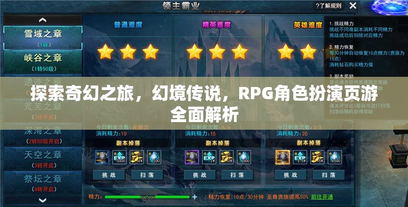 探索奇幻之旅，全面解析RPG角色扮演頁游幻境傳說