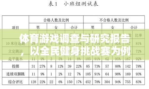 全民健身挑戰(zhàn)賽，體育游戲調(diào)查與研究的啟示