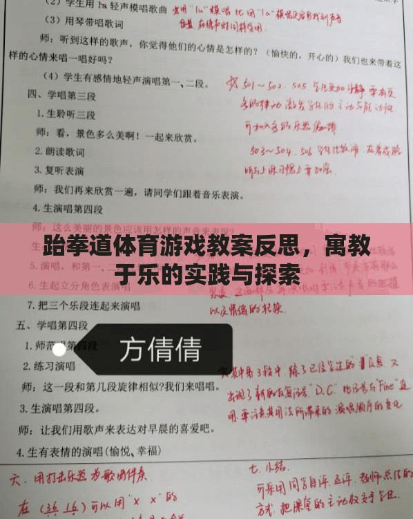 跆拳道體育游戲教案反思，寓教于樂的實踐與探索