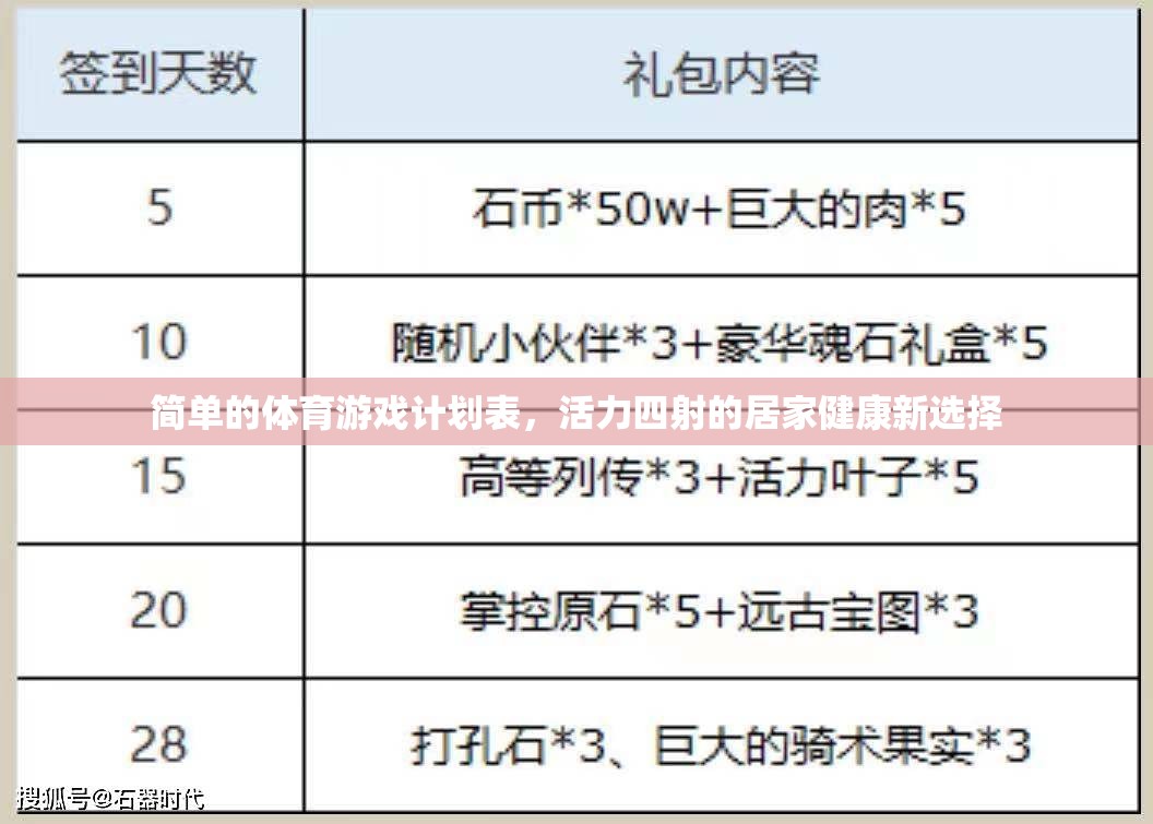 活力四射的居家健康新選擇，簡單體育游戲計劃表