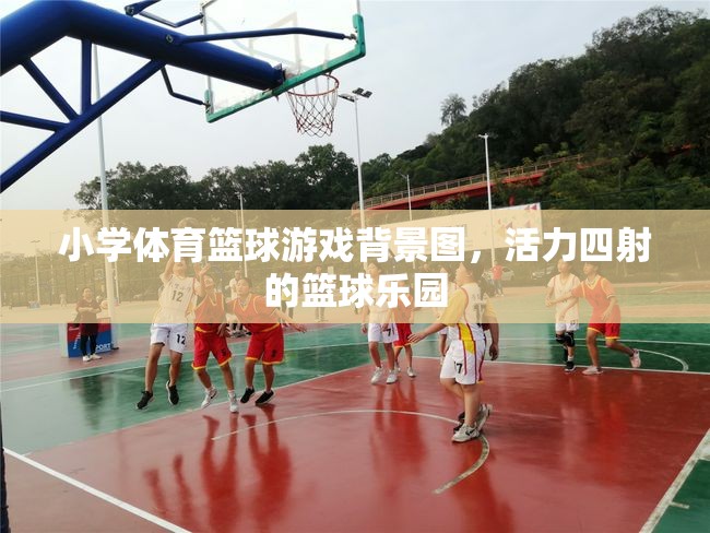 活力籃球樂園，小學體育的激情背景圖