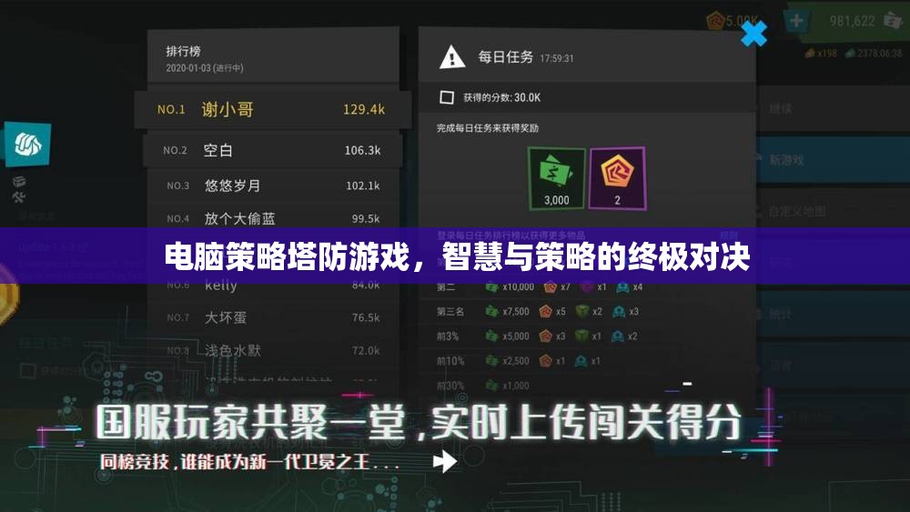 智慧與策略的終極對(duì)決，電腦策略塔防游戲