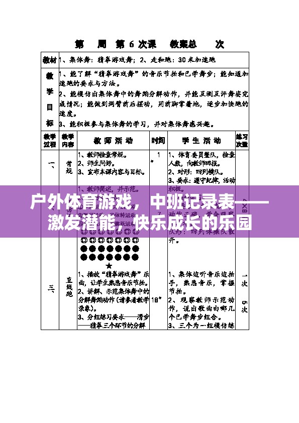 戶外體育游戲，中班潛能激發(fā)與快樂成長的樂園