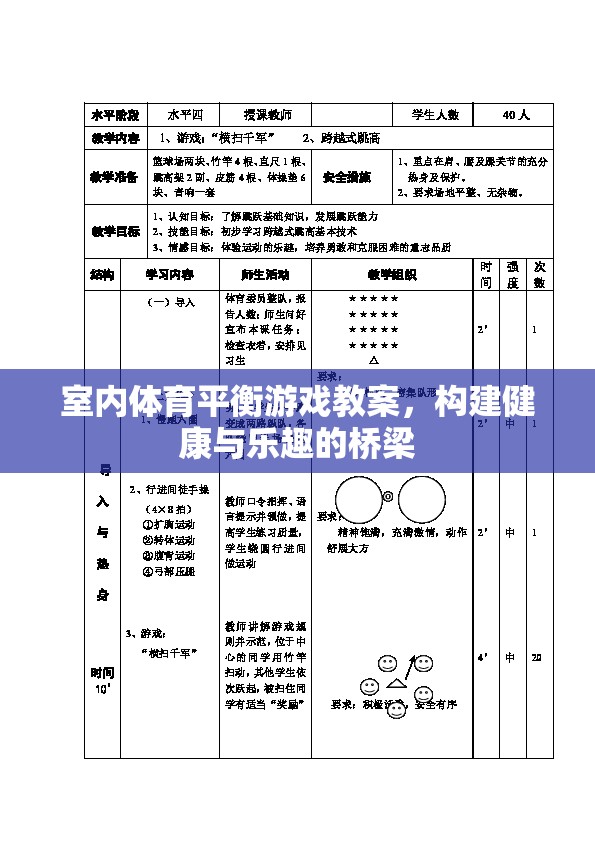 室內(nèi)體育平衡游戲教案，搭建健康與樂趣的橋梁