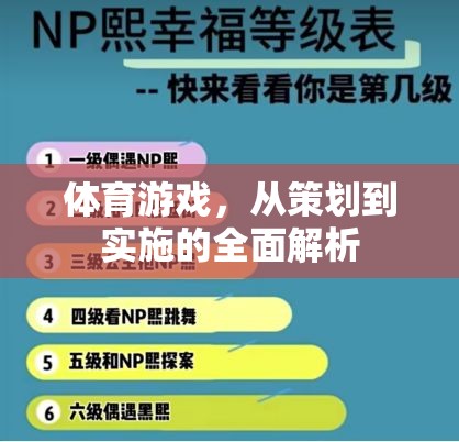 體育游戲，從策劃到實(shí)施的全面解析