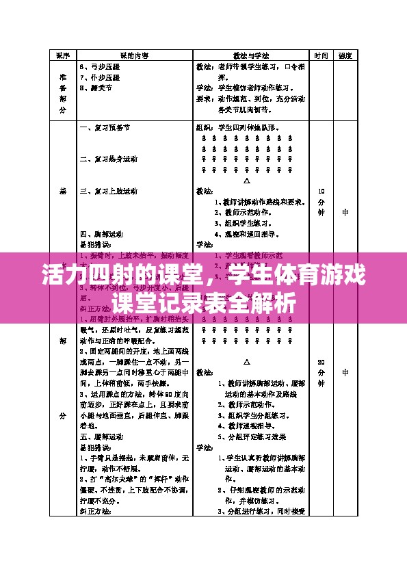 活力四射，學(xué)生體育游戲課堂記錄表全解析