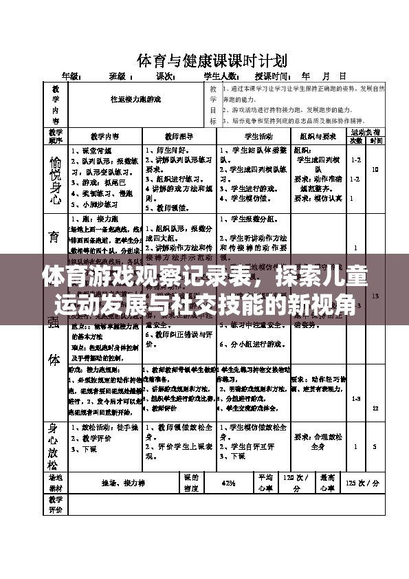 體育游戲觀察記錄表，探索兒童運動發(fā)展與社交技能的新視角