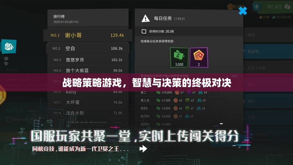 智慧與決策的終極對(duì)決，戰(zhàn)略策略游戲的深度挑戰(zhàn)