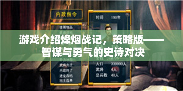 游戲介紹烽煙戰(zhàn)記，策略版—— 智謀與勇氣的史詩對決