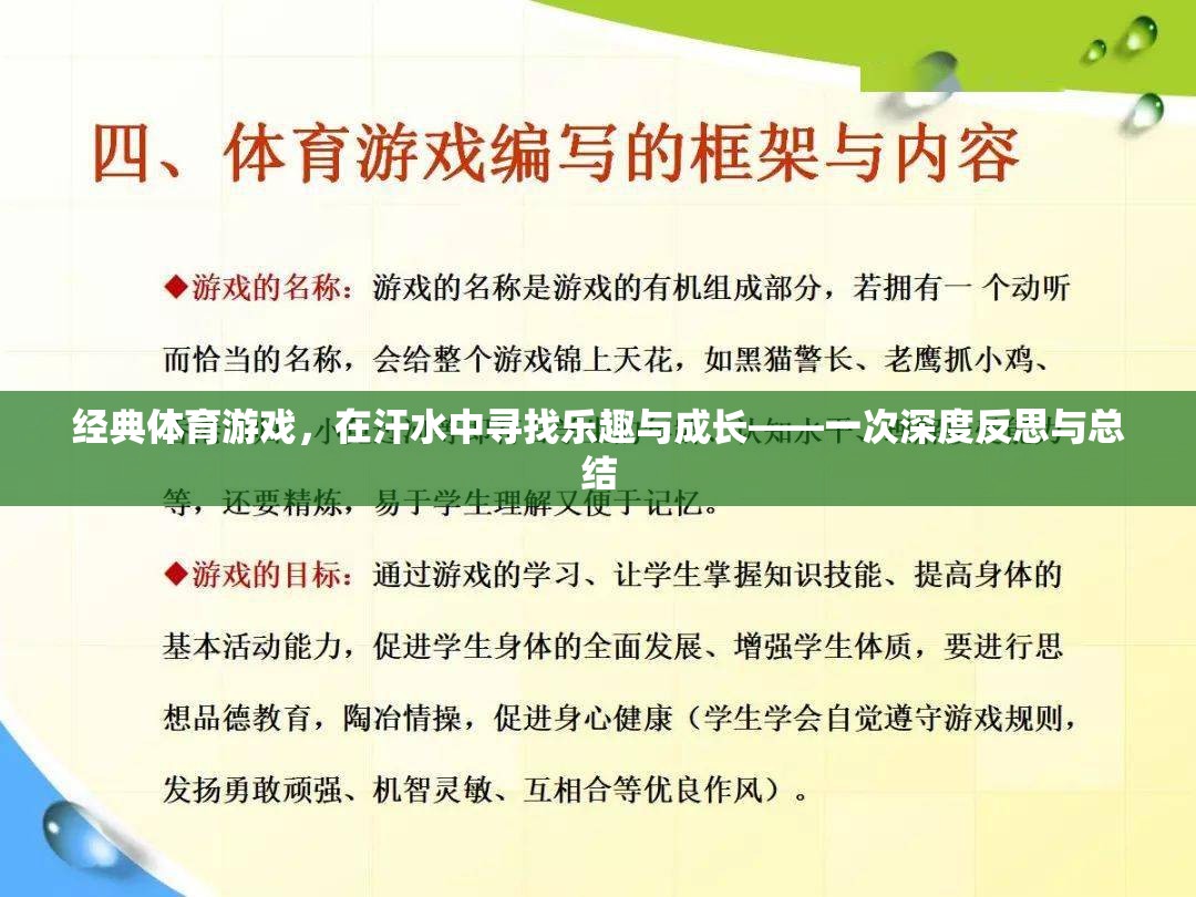 經(jīng)典體育游戲，在汗水中尋找樂趣與成長的深度反思與總結(jié)