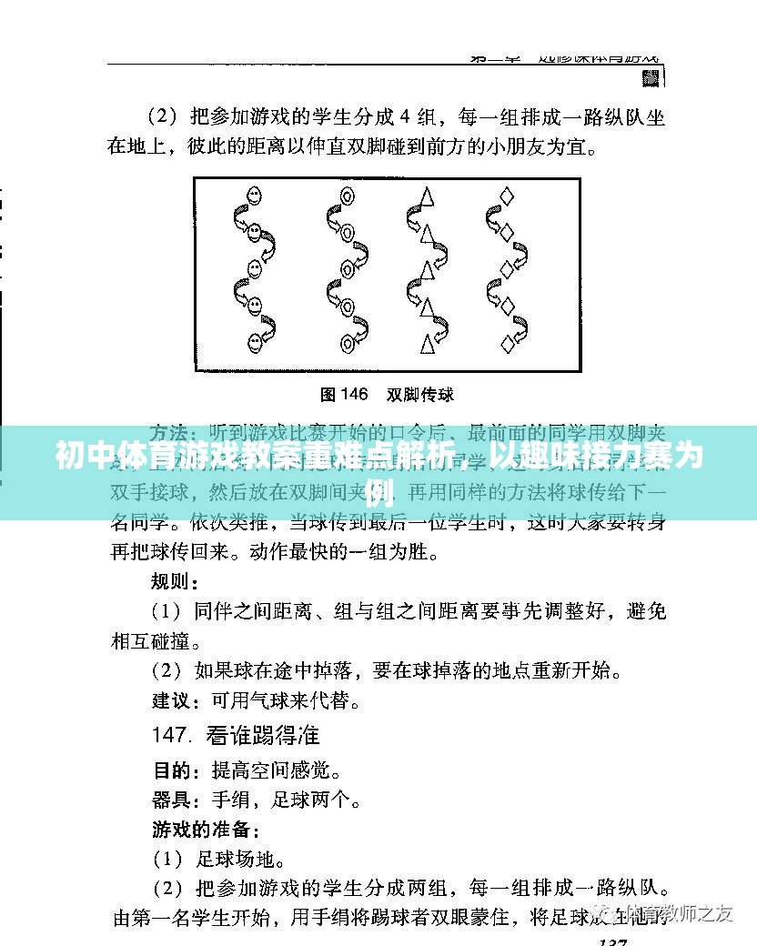 初中體育游戲教案，趣味接力賽的難點(diǎn)與重點(diǎn)解析