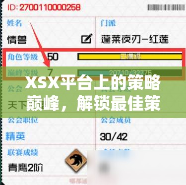 解鎖XSX平臺策略巔峰，智慧與策略的完美融合