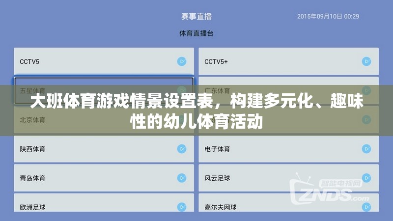 構(gòu)建多元化、趣味性的大班幼兒體育活動情景設置表