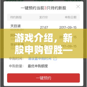 游戲介紹，新股申購智勝—— 策略與運氣的精彩對決