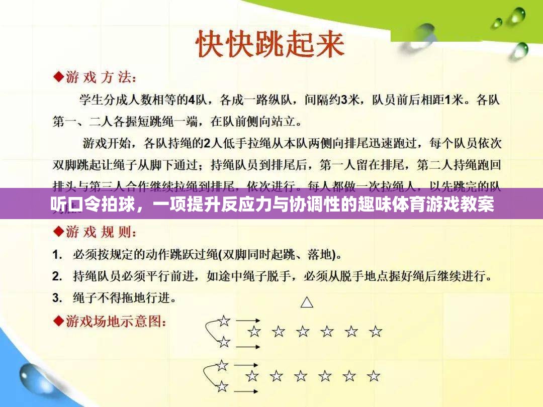 提升反應(yīng)力與協(xié)調(diào)性的趣味體育游戲，聽口令拍球教案