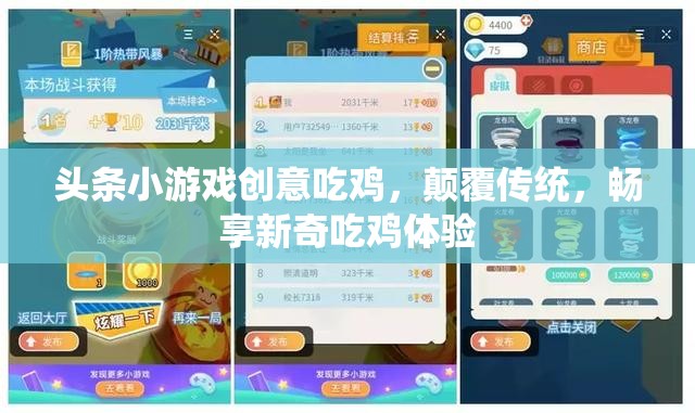 創(chuàng)意吃雞新體驗，顛覆傳統(tǒng)，暢享頭條小游戲的獨特魅力