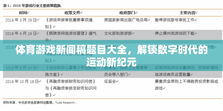 解鎖數(shù)字時代的運(yùn)動新紀(jì)元，體育游戲新聞稿精選題目大全