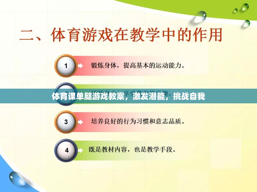 單腿游戲，激發(fā)潛能，挑戰(zhàn)自我的體育課教案