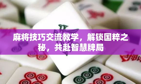 麻將技巧交流教學(xué)，解鎖國粹之秘，共赴智慧牌局