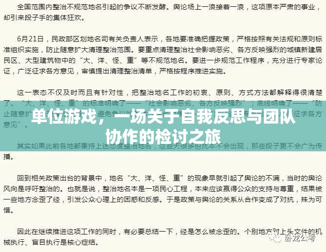 單位游戲，一場自我反思與團隊協(xié)作的深度檢討之旅  第3張