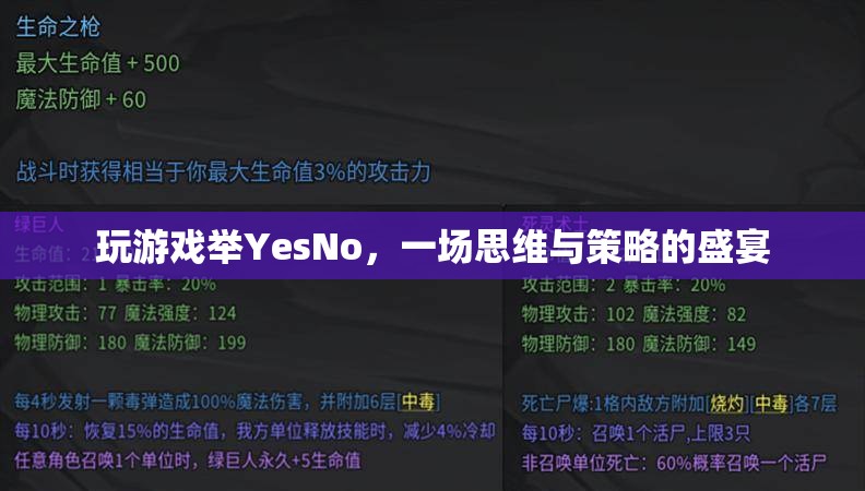 思維與策略的盛宴，體驗玩游戲舉YesNo的樂趣