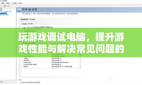 游戲電腦調(diào)試與優(yōu)化，提升性能與解決常見問題的全面指南  第1張