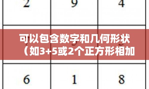 數(shù)字與幾何的奇妙結(jié)合，探索3+5與兩個正方形相加的創(chuàng)新設(shè)計