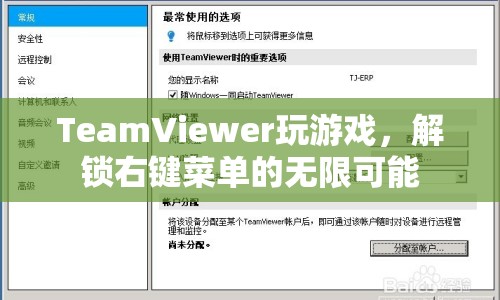 TeamViewer解鎖右鍵菜單，打造游戲新體驗