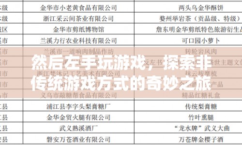 左手玩轉(zhuǎn)游戲，探索非傳統(tǒng)游戲方式的奇妙之旅